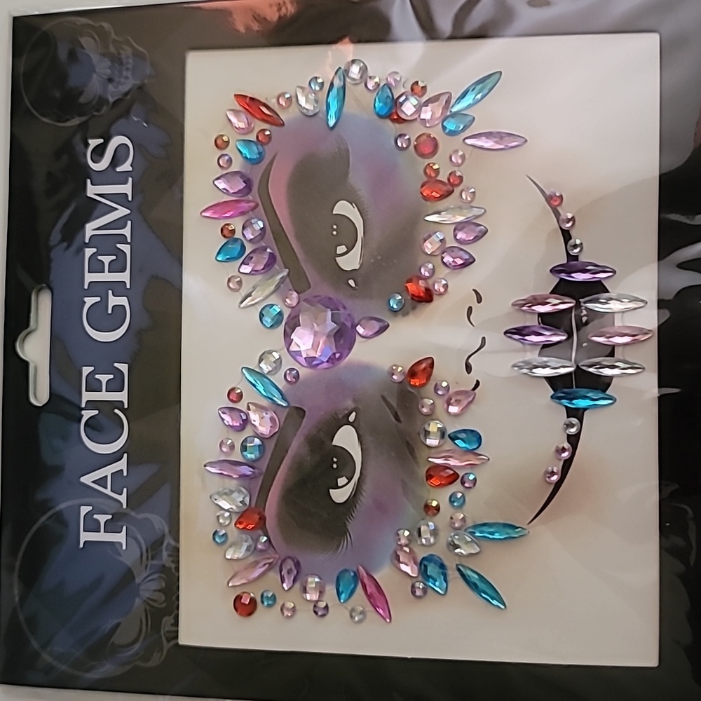 Face Gems 3D Crystal Colorful Acrylic Rhinestone Sticker Reuseable Decorations 7